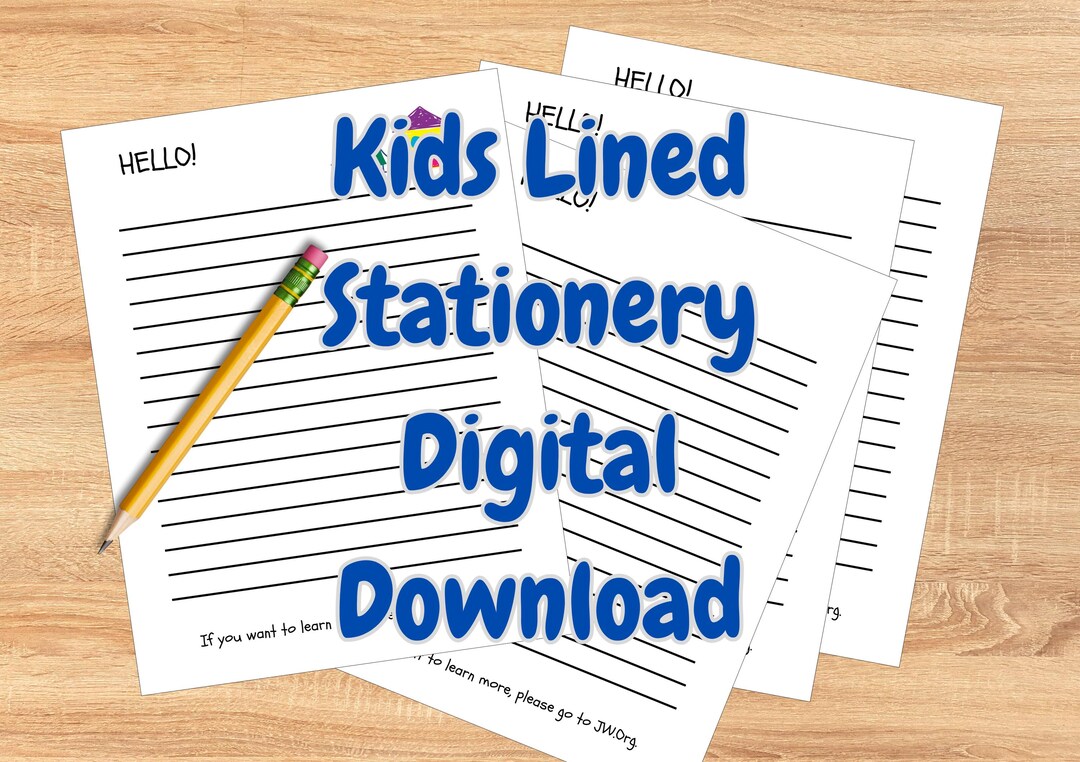 Kids Lined Stationery for Letter Writing Digital Download (10 Pages ...