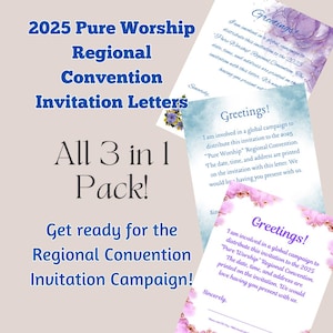 Cartas de invitación a la Convención Regional 2025 (paquete de 3)