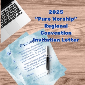 Carta de invitación a la Convención Regional Descarga digital azul