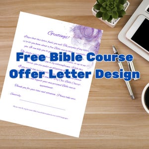 Carta de oferta de curso bíblico gratuito, descarga digital