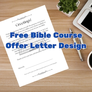 Carta de oferta de curso bíblico en descarga digital