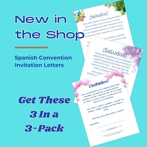 Paquete de 3 cartas de invitación a la Convención Española, descarga digital