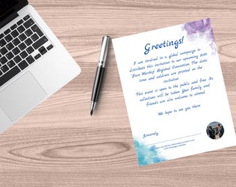2025 &quot;Pure Worship&quot; Convention Invitation Letter Digital Download