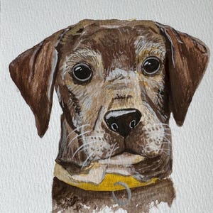 Retrato de mascota pintado a mano (a partir de una foto, hecho a pedido) 5x7”