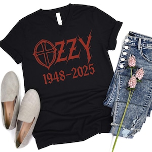 Ozzy Osbourne Tribute V neck Shirt, Prince of Darkness Memorial Tee, RIP Rock Legend, No More Tours, Iconic Rock Tribute, Ozzy Memorial Tee