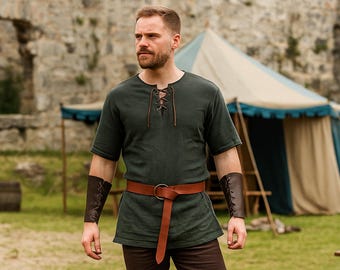 Średniowieczny pasek ze skóry syntetycznej, pas cosplayowy wikinga pirata, renesansowy pas na jarmark, gotycki pasek vintage do larpów, czarno-brązowy pas kostiumowy
