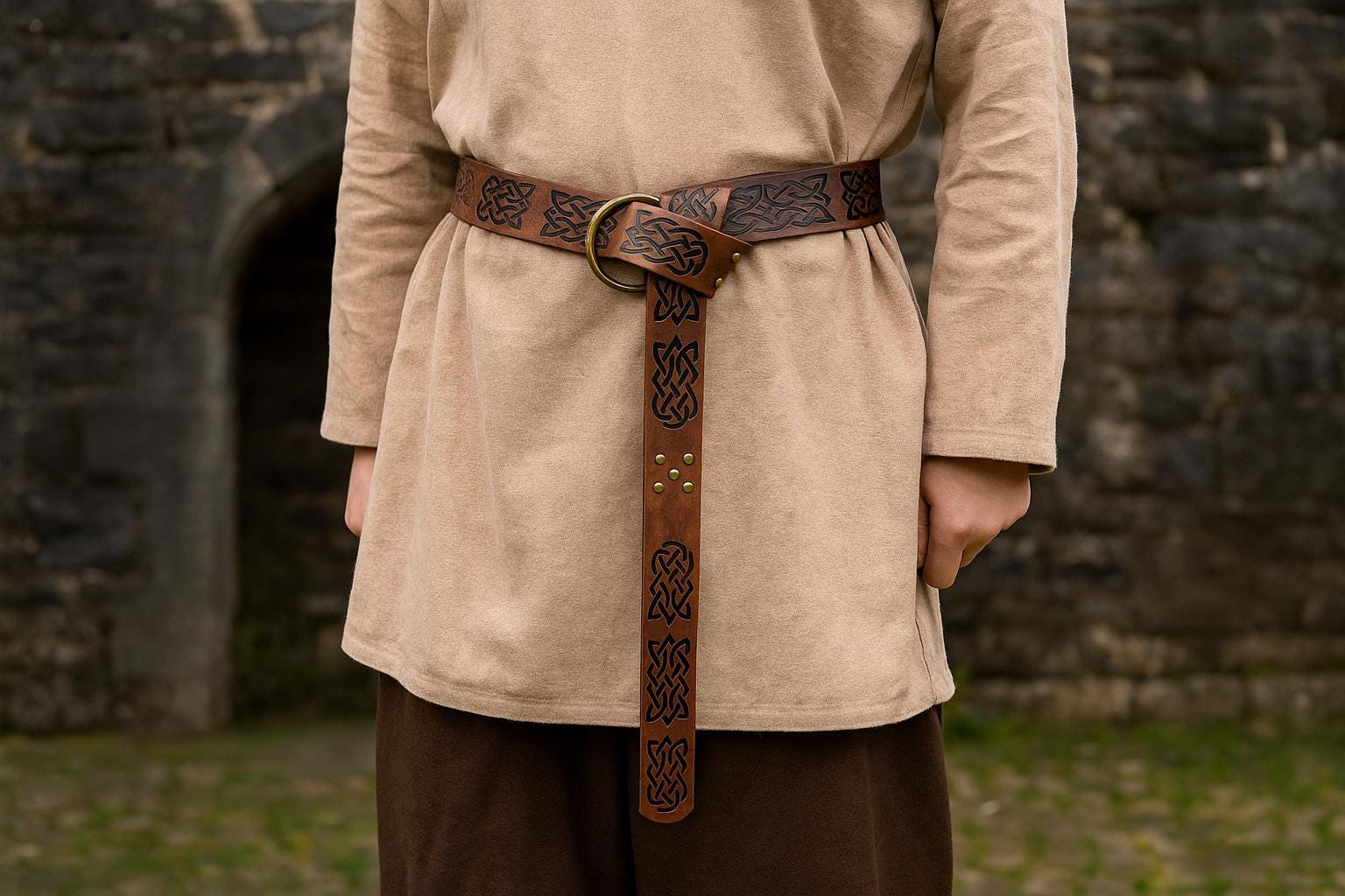 Medieval PU Leather Belt, Renaissance Fair Viking Belt, LARP  display picture 2