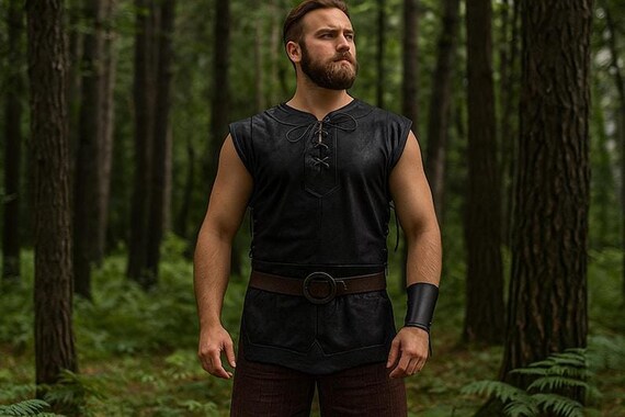 Costume Médiéval Homme Foweknow - Gilet Cuir Patchwork - Style Viking/ chevalier - Cosplay Gilet Patchwork Armure Costume Médiéval Homme Foweknow - Gilet Cuir Patchwork - Style Viking/ chevalier - Cosplay Gilet Patchwork Armure