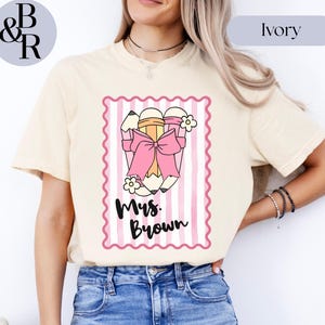 Custom Teacher Name Shirt, Comfort Colors T-Shirt, Personalized Back to School Shirt, Coquette Teacher Graphic Tee, Gift for New Teacher