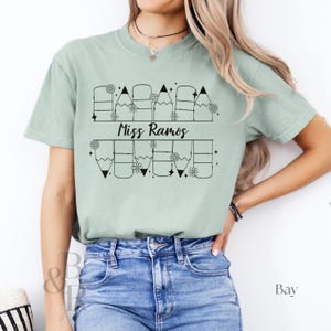 Custom Teacher Shirt, Personalized Name T-Shirt, Comfort Colors Shirt, Teacher Doodle Shirt, Back to School Shirt, Teacher Gift
