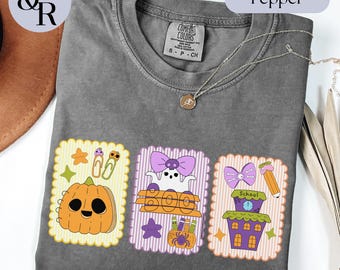 Halloween Teacher Shirt, Fall Comfort Colors T-Shirt, Spooky Season Teacher Tee, Cute Ghost Pumpkin School Shirt, Halloween Classroom Shirt