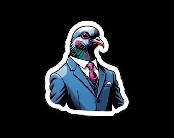 Autocollant drôle, autocollant Pigeon | Pigeon d'entreprise anxieux - Sticker humour au bureau, mème oiseau drôle, ordinateur portable et bouteille d'eau