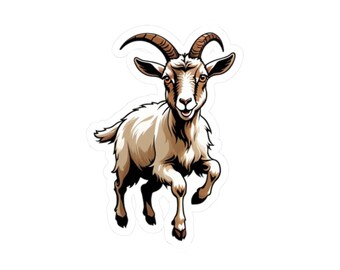 Goat Sticker, Funny Goat - "POV: You Took Touch Grass Too Seriously" Meme Sticker, Jumping Goat Vinyl Decal, Sarcastic Outdoorsy Gift