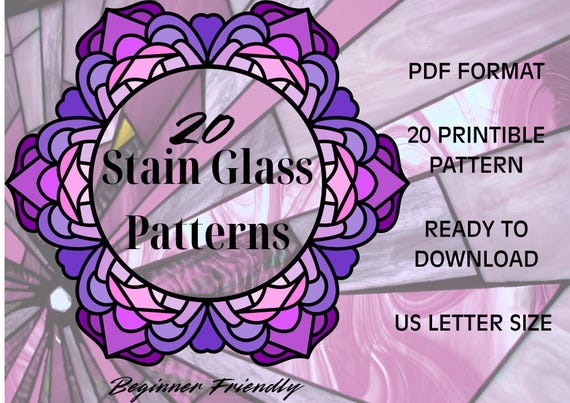 20 Beginner-Friendly Stained Glass Patterns – Digital Download PDF