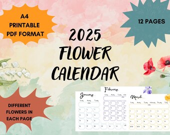 CALENDARIO DEI FIORI 2025 con 12 pagine PDF