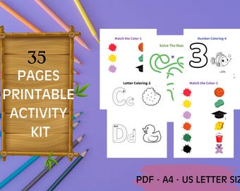 35-stronicowy zestaw aktywności dla dzieci — PDF i DO DRUKU