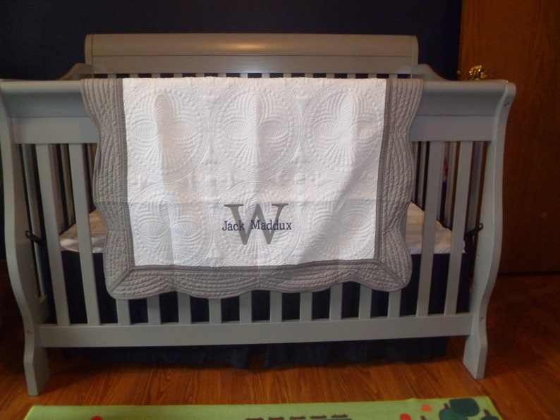 Monogram Baby Blanket Personalized Infant Quilt Monogram Quilt Etsy