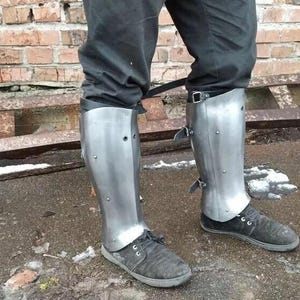 Medieval Tournament Knight Armor Leg Greaves | Steel Combat LARP Leg Protection Armor Greaves | Leg Armor For Fantasy And Cosplay