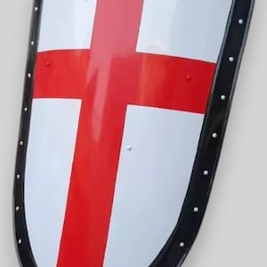Bouclier de la Croix-Rouge d'armure médiévale | Armure de chevalier templier Bouclier d'armure de combat GN | Cosplay et bouclier mural
