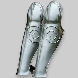 Medieval Knight Steel Pair Of Gladiator Leg Greaves | Authentic Steel Armor Greaves For LARP, SCA, And Renaissance Warriors