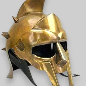 Casco de gladiador Maximus, caballero medieval, romano, griego, espartano / casco de armadura de batalla LARP / casco de armadura de gladiador rey
