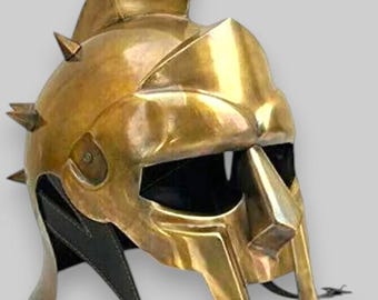 Maximus Gladiator Helmet Medieval Knight Roman Greek Spartan | LARP Battle Armor Helmet | King Gladiator Armor Helmet
