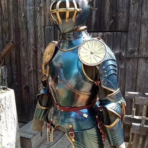 Demi-armure de chevalier médiéval | Demi-armure gothique du XVe siècle | Costume de chevalier pour GN et cosplay