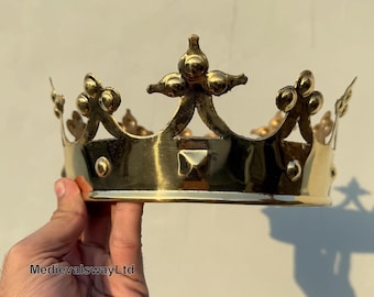 Plantagenet Brass Crown | Plantagenet Era Brass King’s Crown | Plantagenet Royal Crown | Medieval Plantagenet King&#39;s Cosplay Crown