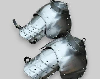 Hombreras de acero remachadas para guerreros, conjunto de armadura para hombres / Hombreras para LARP para recreación histórica y cosplay