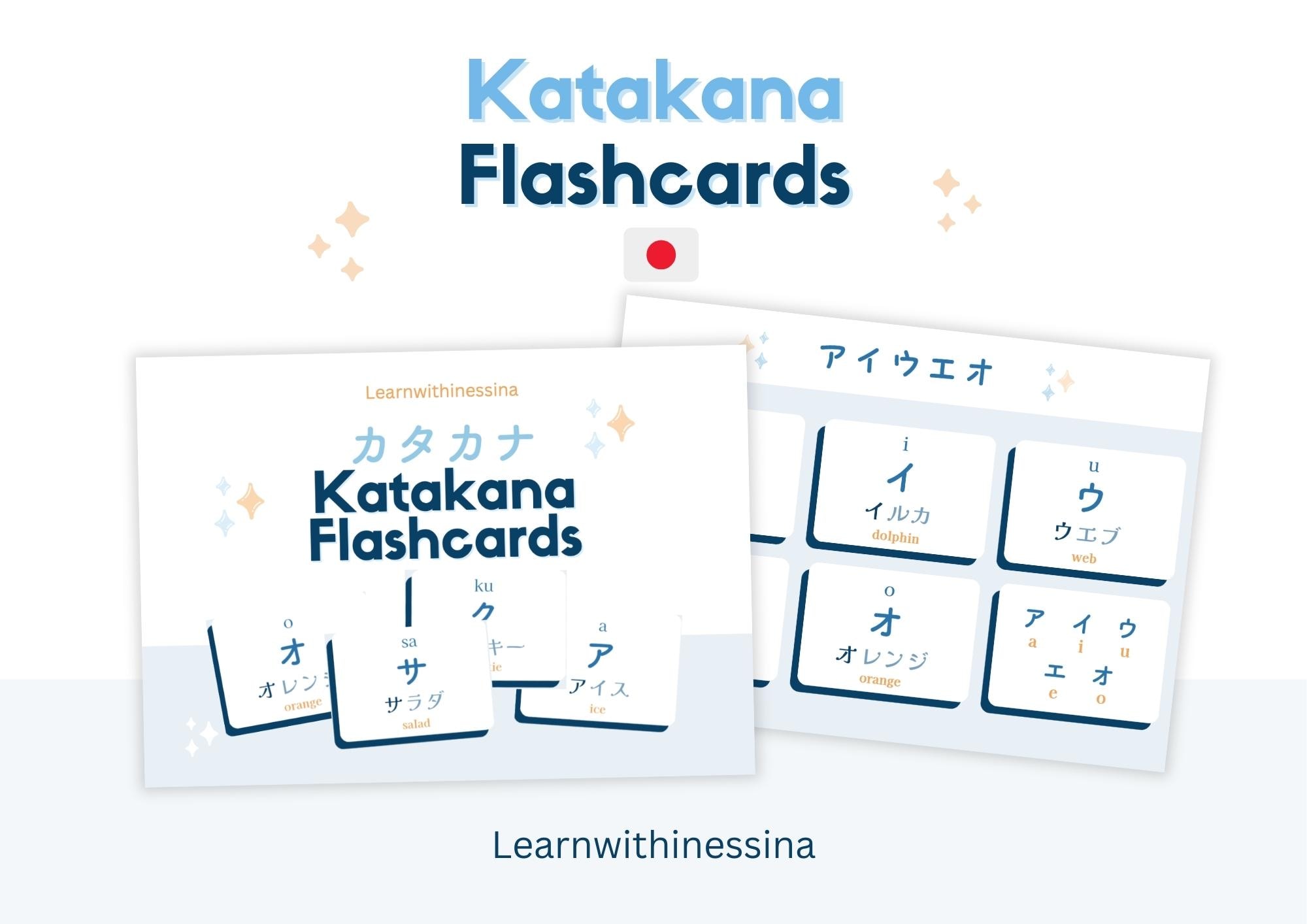Learn Japanese Katakana - Printable Flashcards – Digital PDF - Etsy