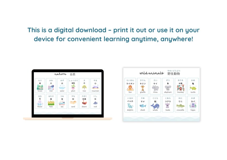 250+ Japanese Vocabulary Flashcards Printable PDF | Beginner Words by ...