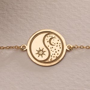 Silver Sun Moon  Bracelet , Charm Gift , Sun Bracelet, 925K Silver Minimalist Sunshine Bracelet, Celestial Jewelry Gifts , Birthday Gift Mom