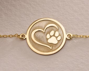 Silver Dog Paw Bracelet, Dog Paw Charm, Bracelet Dog Jewelry, Dog Lover, Dog Pet Lover Christmas Gift, Animal Pet Jewelry ,Birthday Gift Mom