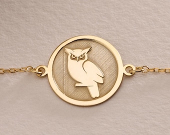 Zilveren uilarmband, uilvogelarmband, vogelsieraden, sierlijke dierenarmbanden, vogelliefhebber cadeau sieraden armband, verjaardagscadeau moeder