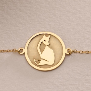 Silver Fox Bracelet , Personalized Fox Bracalet , Animal Jewelry , Silver Minimalist Fox Charm Jewelry ,Birthday Gift Her ,Birthday Gift Mom