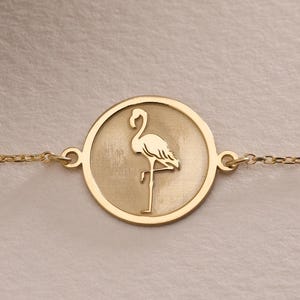 Silver Flamingo bracelet , Flamingo Charm Bracelet , Flamingo Jewelry, Dainty Exotic Bird , Gift For Daughter , Birthday Gift Mom