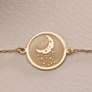 Silver Moon Star Bracelet , Moon Bracelet , Moon Star Bracelet, 925K Silver Minimalist Crescent Bracelet, Bracelet Gifts , Birthday Gift Mom