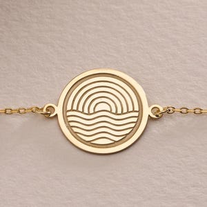 Silver Sun Bracelet , Sunrise Celestial , Sunset Bracelet, 925K Silver Minimalist Sunshine Bracelet, Celestial  Gifts , Birthday Gift Mom