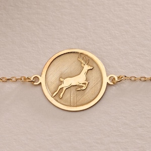 Silver Deer Bracelet , Personalized Deer Horns Bracalet , Silver Minimalist Deer Charm Jewelry , Birthday Gift Her , Birthday Gift Mom