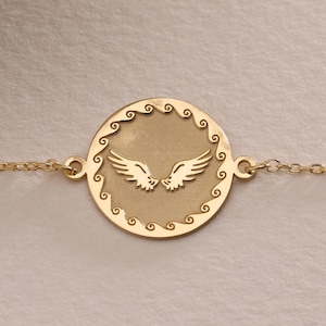 Silver Angel Wing Bracelet , Angel Wings Bracelet , 925K Silver Minimalist Angel Wings Bracelet , Angel Jewelry Gifts , Birthday Gift Mom