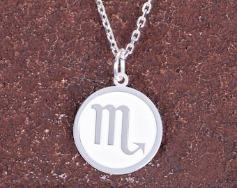 Scorpio Zodiac Necklace 925 Sterling Silver, Astrology Scorpio Sign Pendant, Minimalist Horoscope Jewelry • Meaningful Silver Gift for Her