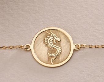 Silver Dragon Bracelet , Personalized Dragon Bracalet , Silver Dragon Charm Jewelry, Animal Charm, Birthday Gift Her , Birthday Gift Mom