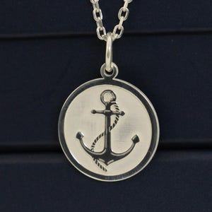 Silver Anchor Necklace, Personalized Anchor Pendant Gift, Dainty Gold Necklace , Siver Gold Sailor Necklace Layered , Gift for Mom
