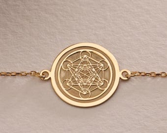 Silver Metatron Bracelet Silver Metatron Cube Bracelet for Women Custom Metatron Bracelet Dainty Spiritual Jewelry , Birthday Gift Mom