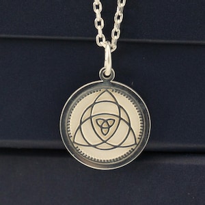 Silver Triquetra Necklace, Personalized Trinity Knot Coin Necklace For Layered, Irish Knot Jewelry, Celtic Knot Necklace ,Birthday Gift