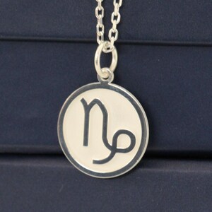 Silver Capricorn Zodiac Necklace , Capricorn Pendant, Zodiac 925K Silver, Personalized Capricorn Pendant , Zodiac Gift ,  Birthday Gift Mom