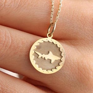 Silver Tiny Shark Pendant Necklace in Sterling Silver, Shark Necklace, Shark Pendant, Silver or Gold, Shark Fish Necklace , Birthday Gift