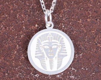 Farao 925 sterlingzilveren ketting, koning Tut Egyptische hanger voor vrouwen, oude geschiedenis sieraden, mystiek symbool cadeau, uniek cadeau voor haar