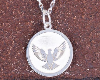 Holy Spirit Dove Necklace 925 Sterling Silver Women Necklace, Christian Faith Pendant, Religious Jewelry, Baptism Birthday Gift for Her