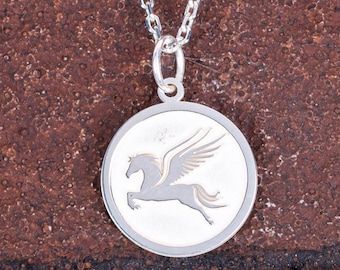Silver Pegasus Necklace – Flying Horse Pendant for Mythology Lovers, Elegant Fantasy Jewelry, Unique Birthday Gift for Women , Pegasus Charm